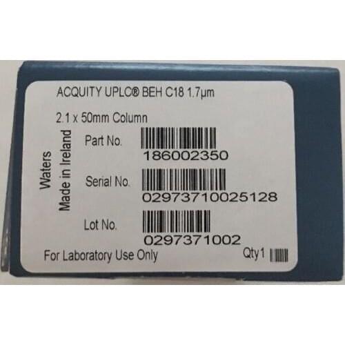 Waters UPLC Column 186002350 BEH C18, 2.1*50mm, 1.7u