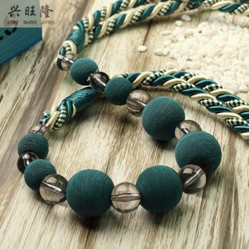 XWL 1Pcs Crystal Ball Curtain Hanging Tassel Fringes Ropes Window Tieback Buckle Hook Curtain Accessories Bing Tie Balls Tapes