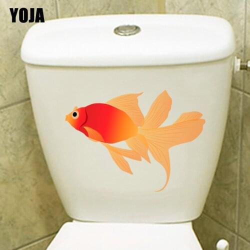 YOJA 22.8*16.9CM Aquatic Goldfish Wall Sticker Bedroom Home Decor Toilet Decal Cartoon Art T3-0835