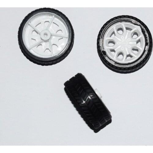 10/100pcs 2*32mm tamiya rubber plastic Wheel yuanmbm toy wheel Toy Accessories Technology Model Parts/rc/baby toys 322AH