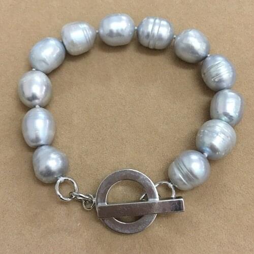 100% NATURE FRESHWATER PEARL Bracelet,fashion pearl bracelet .nice fashion clasp ,big drop shape gray color pearl