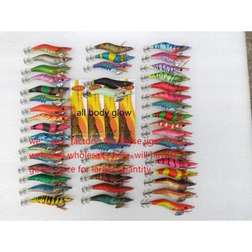 15pcs 2.5# squid jigs (10cm 12g)squid hook fishing lure ,jig bait, wood shrimp.fishingtackle