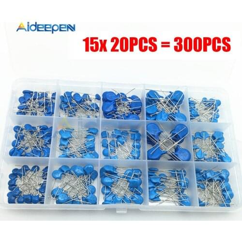 15Values*20Pcs Capacitor Set High Voltage Ceramic Capacitors Assortment Assorted Kit Box 1nF 2.2nF 10nF 22nF 0.47nF 0.1nF-10nF