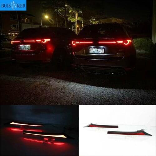 2PCS For Mazda CX-5 CX5 2017-2020 Multi-function Car LED Rear Bumper Light Rear Fog Lamp Brake Light Turn Signal Light