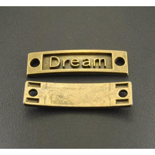 5pcs Bronze Letter Dream Connector Inspiration Charms For DIY Handmade Jewelry A412