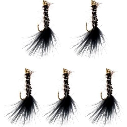 5Pcs Fly Fishing Flies Hand-tied Wet Flies Lure for Bass Salmon