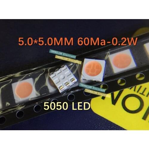 5000pcs/lot SMD 5050 pink smd LED Diode smt pink led PLCC-6 3-CHIPS 5.0*5.0MM 60Ma-0.2W Super Bright best Quality New