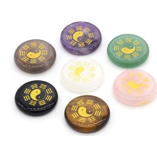 7Pcs/Set Charms 7 Chakra Stone Beads Amethysts Eight diagram Fortune Telling Divination Stone Wholesale