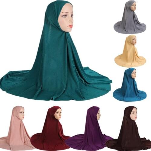 Arab Muslim Women Hijab Overhead Hat Turban Islamic Full Head Neck Cover Headscarf Turban Ladies Soild Color Headwear New