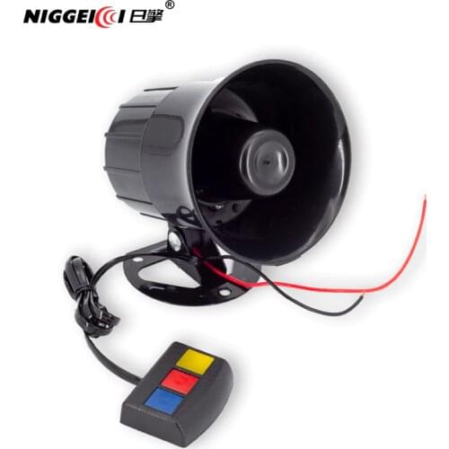 Car 3 Tone Loud Horn Speaker Motorcycle Megaphone Traditional Hooter Ringing Fire Alarm Wailing Ambulance Blaring Police Siren