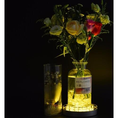 Vase Base LED Light Wedding Table Centerpiece Remote Rechargeable LED Light RGB Multicolors 19PCS SMD5050 LEDs