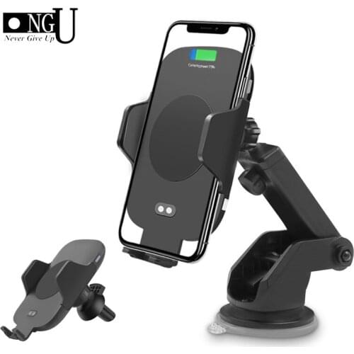 10W Qi Wireless Car Charger Auto Clamping for iPhone 11 XS for Samsung for Huawei Fast Wireless Charger Car Mount Phone Holder
