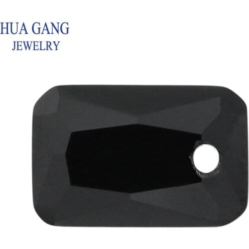 Black Loose CZ Stones Single Hole 5A Octangle Shape Cubic Zirconia Stone For Jewelry Making Size 4x6~15x20mm High Quality CZ