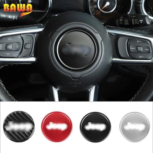 BAWA Car Steering Wheel Center Decoration Stickers Cover For Jeep Wrangler JL 2018 2019 2020 2021 Interior Parts