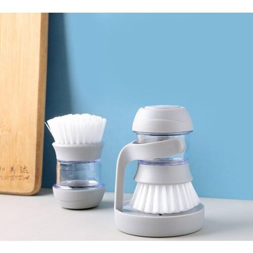 Bubble Up Soap Dispenser Home Kitchen Bowl Dish Brush Detergent Scrubber Brush Random Color Dishwashing Kitchen Cleaning Brush