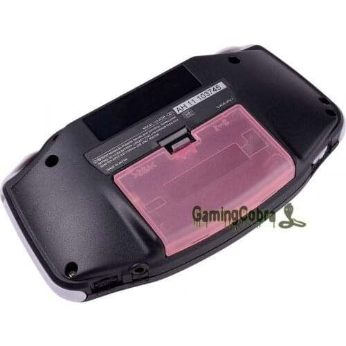 EXtremeRate Clear Pink Battery Lid Door Cover for GameBoy Advance GBA