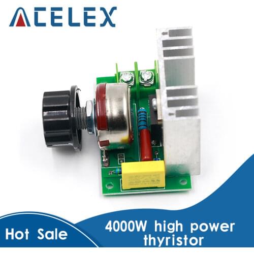 Hot AC 220V 4000W Adjustable Motor Speed Controller Electronic Volt Voltage Regulator SCR Dimmer Module