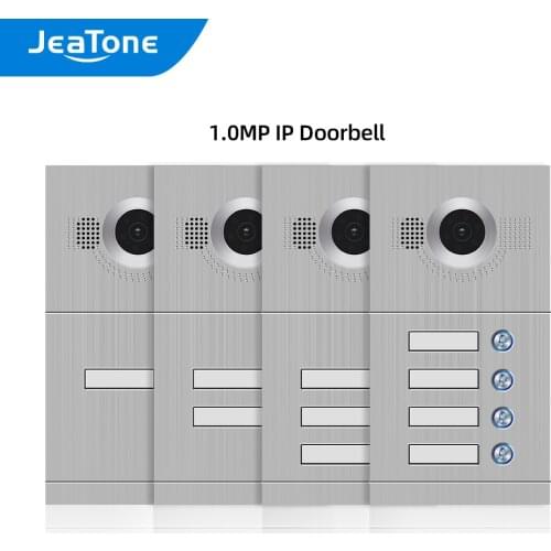 JeaTone 1.0MP IP Call Panel for 1/2/3/4 Floors Single Apartment with High Resolution Day/Night Vision, IP65 Waterproof Doorbell