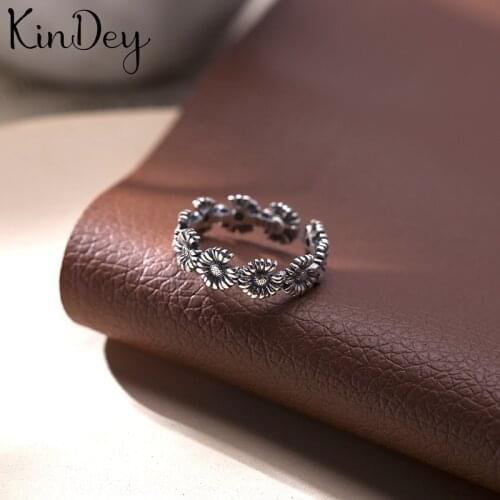 Summer Bohemian Ethnic Sunflower Ring For Women Female Fashion Finger Rings Korean Rings Girl Party Gift Gothic Jewelry