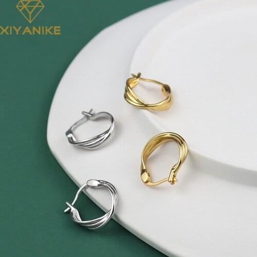 XIYANIKE 925 Sterling Silver New Three-layer Line Twist Creative Geometric Ring Female Fashion Simple Light Luxury Handmade Gift
