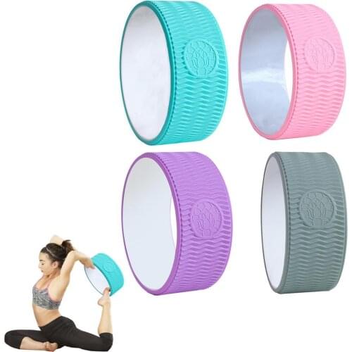 Yoga Wheel ABC Non-Slip Yoga Spine Roller Wheel circle for Back Pain Ain Relief and Improving Backbends Flexibility Training