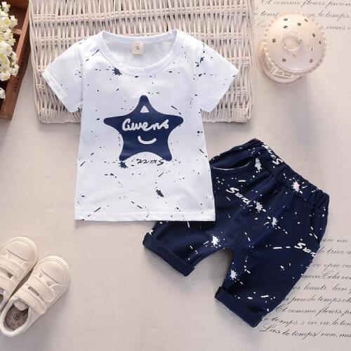 Summer Fashion New Children Clothing Sets Letter Print Kids Top+Pant 2 Pcs Baby Boys Clothes Toddler Boys Clothes Boy Sets 1-4 Y