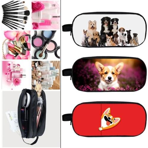3D Welsh Corgi Pembroke Beauty Case Women Cute Pet Dog Make Up Box Storage Korgi Pencil Box Girls Cosmetic Case Gifts Stationery