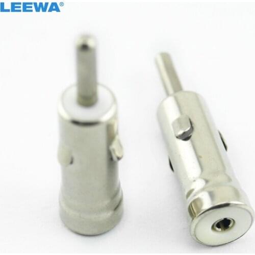 LEEWA 50pcs Car AM/FM Radio Male ISO Plug to Din Aerial Antenna Plug Adapter Connectors #CA1496