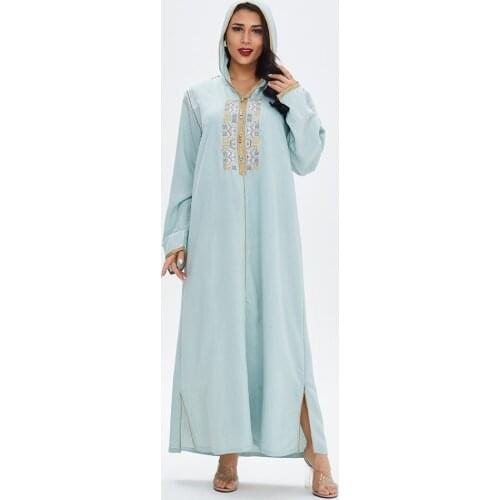 TREMU Arabic Jellaba for Women Fashion Dubai Abaya islamic Embroidery Hijab Dress Muslim Woman Prayer Outfit Robe Musulmane