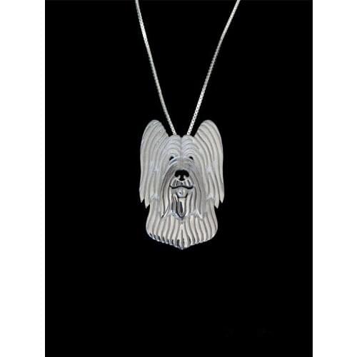 Trendy Briard (cropped ears) dog pendant necklace women statement necklace men cs go collares