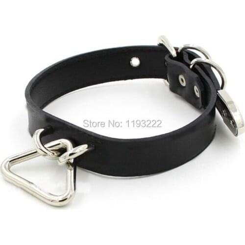 Trendy Women Handmade Girl Punk D Metal Triangle Leather Collar, 100% Handcrafted Neck Choker Necklace