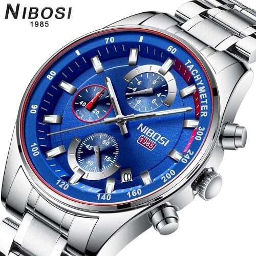 NIBOSI Mens Watches 2020 New Fashion Luxury Brand Military Quartz Clock Watch Steel men Waterproof WristWatch Relogio Masculino