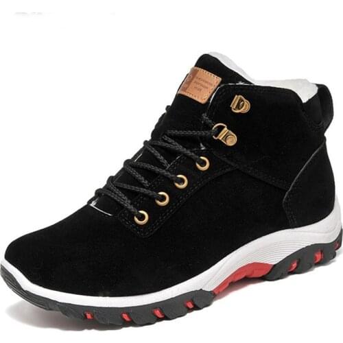 Men Boots Winter Fur Warm Snow Boots Lace Up Men Winter Boots High Top Ankle Boots Tennis Sneakers Work Shoes Men Botas Hombre