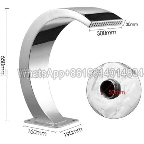 Stainless steel 304 water curtain nozzle,Swimming pool massager,arc hook nozzle,Fountain nozzle,Water jet massager 650*300mm