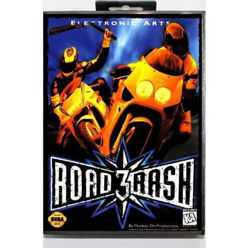 New Arrival Road Rash 3 Tour De Force Game Cartridge 16 bit MD Game Card With Retail Box For Sega Mega Drive For Genesis