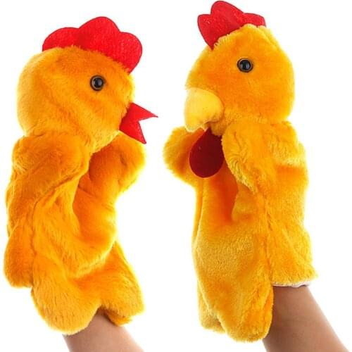 Rooster Hen Animal Plush Doll Hand Glove Puppet Kids Intelligent Toy Gift Learning Baby Toys Early Educational New