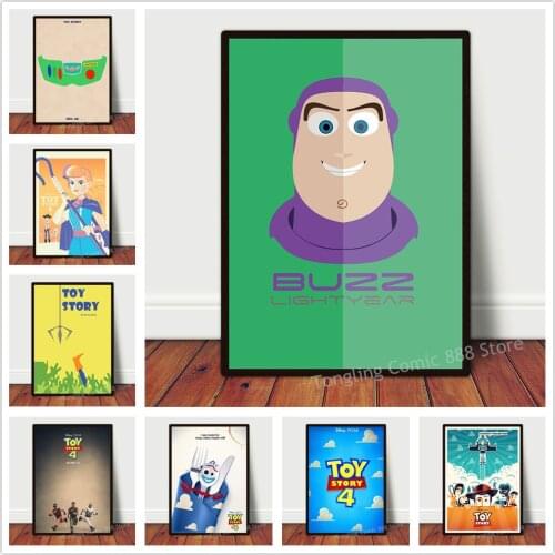 Disney Toy Story Movie Cartoon Poster Anime Canvas Wall Art Paintings and Prints Nordic cafe bar dorm cinema office Hotel Decor