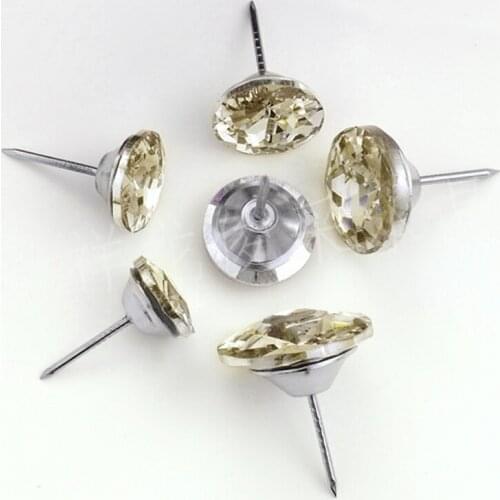 1PC Sew Buttons Crystal Buckle Sofa Round Upholstery Nail Diamond Headboard Tacks Fixed Buckle