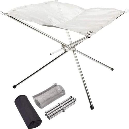Disassemble Garden Backyard Heating Mesh Stainless Steel Outdoor Camping Campfire Fire Rack Foldable Mesh Fire Pit BBQ Tools Hot