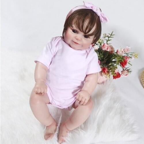 Realistic Baby Toddler Reborns Doll 20 inch Eye Opened Smiling Baby Toy Lifelike Newborn Dolls Infant Gift with Clothes for Kids