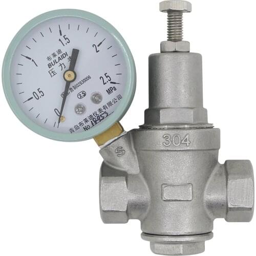 Adjustable pressure reducing valve - 1/2 3/4 1 1-1/4 1-1/2 2 inch - lead free stainless steel - water pressure regulator valve