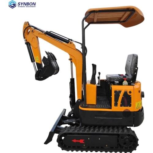 SYNBON Farm Digger 1Ton Hydraulic Mini Crawler Excavator Small Digger Farm Garden Construction Desilting Machine