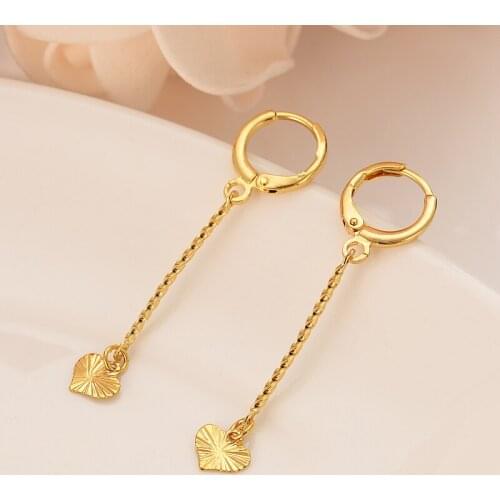 Bangrui Heart Earring For Girls/Ladies Birthday Christmas Gift Trendy Gold Color Engagement /Wedding Bands Promise paty Earring