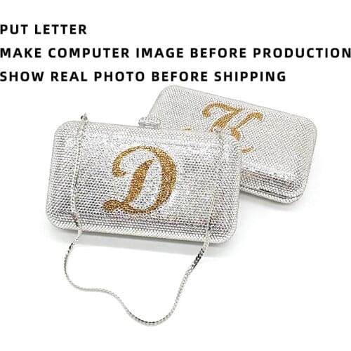 Make it your own personal design bag Bridal wedding party name purses women evening party diamond letter crystal clutches bags
