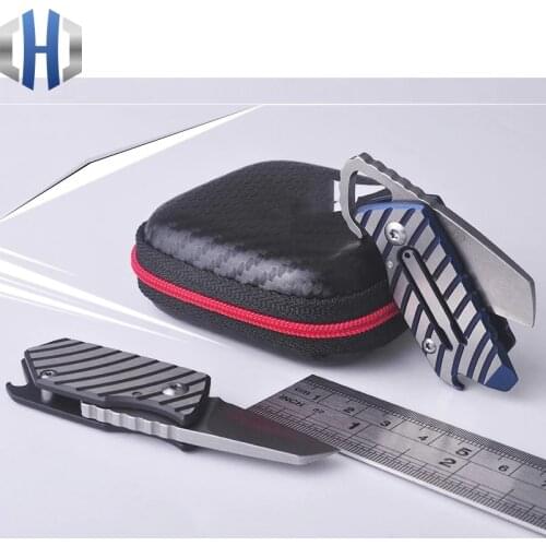 Titanium Out Of The Box D2 Steel Blade Mechanical Knife EDC Folding Outdoor Multi-function Key Ring Opener Portable