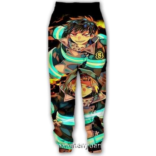 Xinchenyuan New Men/Women Anime Fire Force 3D Printed Casual Pants Fashion Streetwear Men Loose Sporting Long Trousers F76