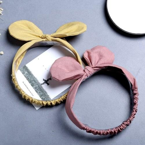 1Pcs Fashion Baby Girl Hair Accesories Cotton Linen Fabric Cute Bows Hair Bands Newborn Baby Headbands Elastic Jewelry