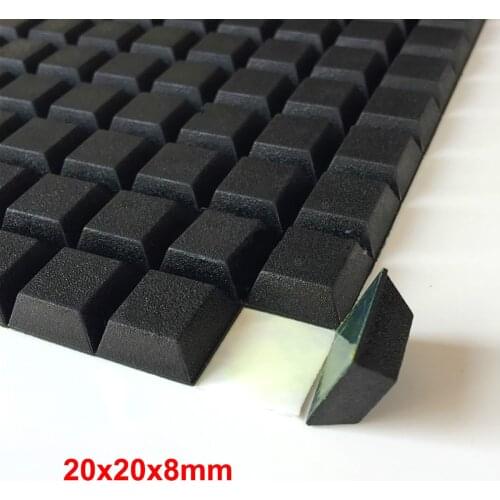 10pcs 20x20x8mm Black Rubber Feet Audio Speaker Amplifier Bumper Pads Shock Absorber Feet Pad Anti-shock Self-adhesive