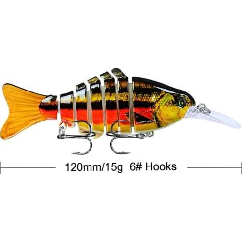 11.2CM/14g Premium 7 Sections Multicolor Swimbait Fishing Lures 2021