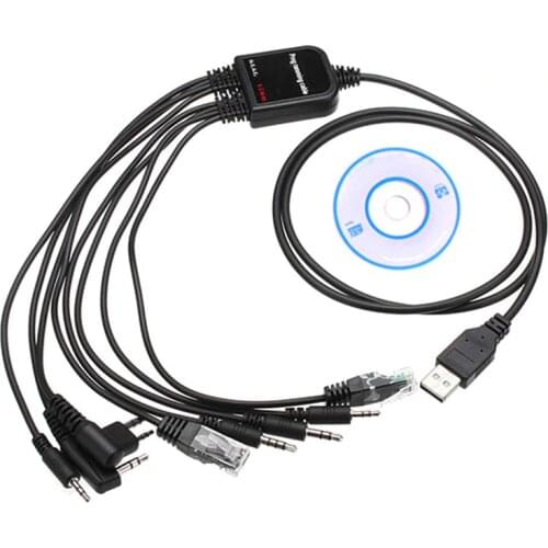 2021 8 in 1 Computer USB Programming Cable for kenwood baofeng motorola yaesu for icom Handy walkie talkie car radio CD Software